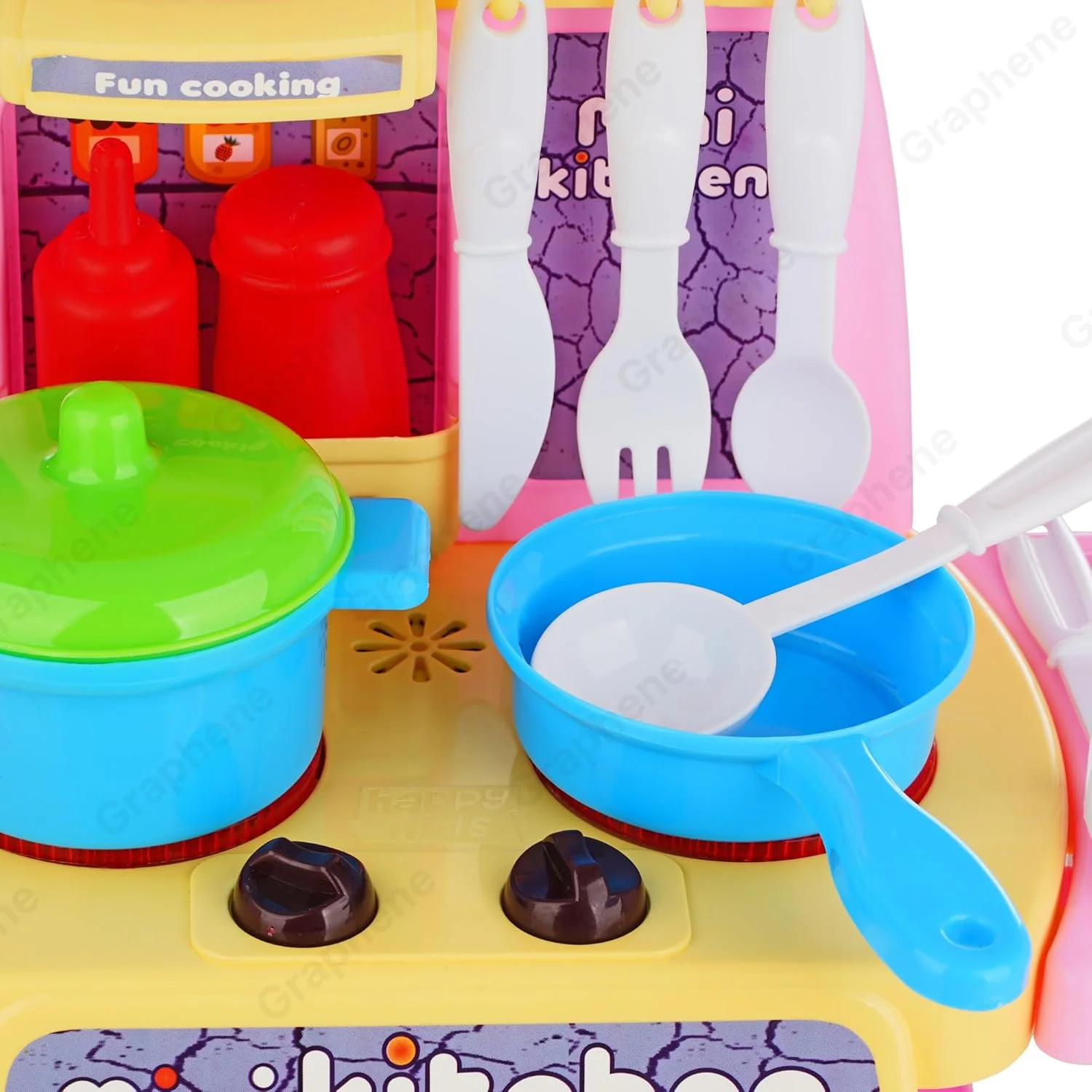 26 Pcs Mini Kitchen Play Set Realistic Sound Light,Smoke,Play Food, Cooking Stove with Steam for Toddlers Chef Role Play Toy Kitchen Accessories Set for Kids - Image 2
