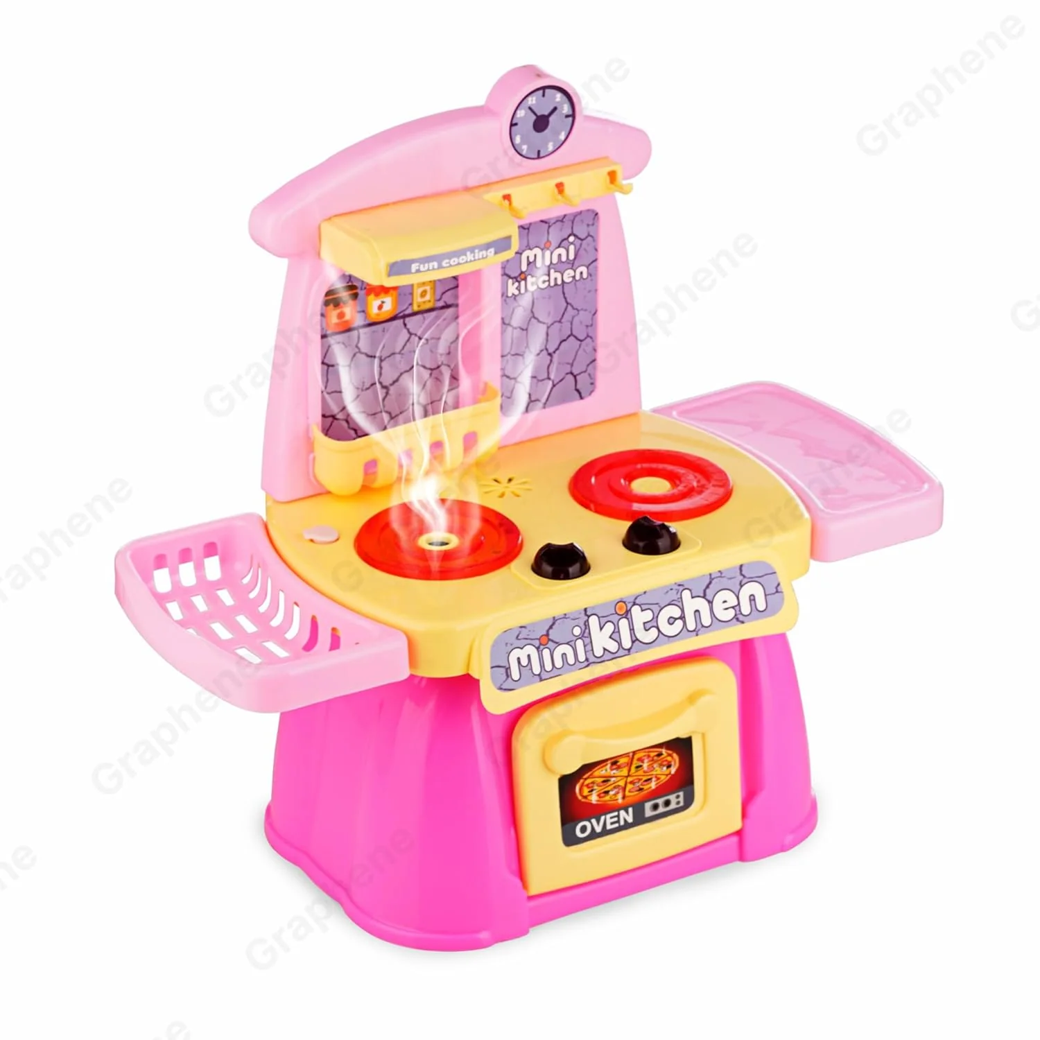 26 Pcs Mini Kitchen Play Set Realistic Sound Light,Smoke,Play Food, Cooking Stove with Steam for Toddlers Chef Role Play Toy Kitchen Accessories Set for Kids - Image 4
