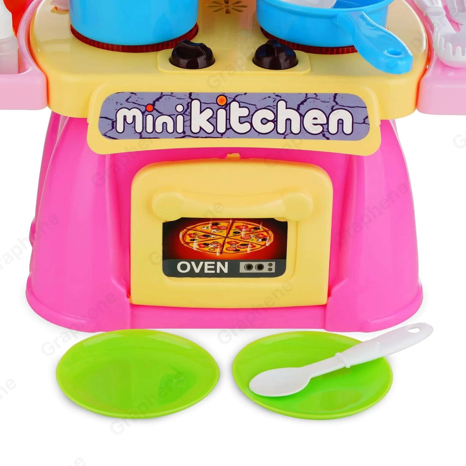 26 Pcs Mini Kitchen Play Set Realistic Sound Light,Smoke,Play Food, Cooking Stove with Steam for Toddlers Chef Role Play Toy Kitchen Accessories Set for Kids - Image 5