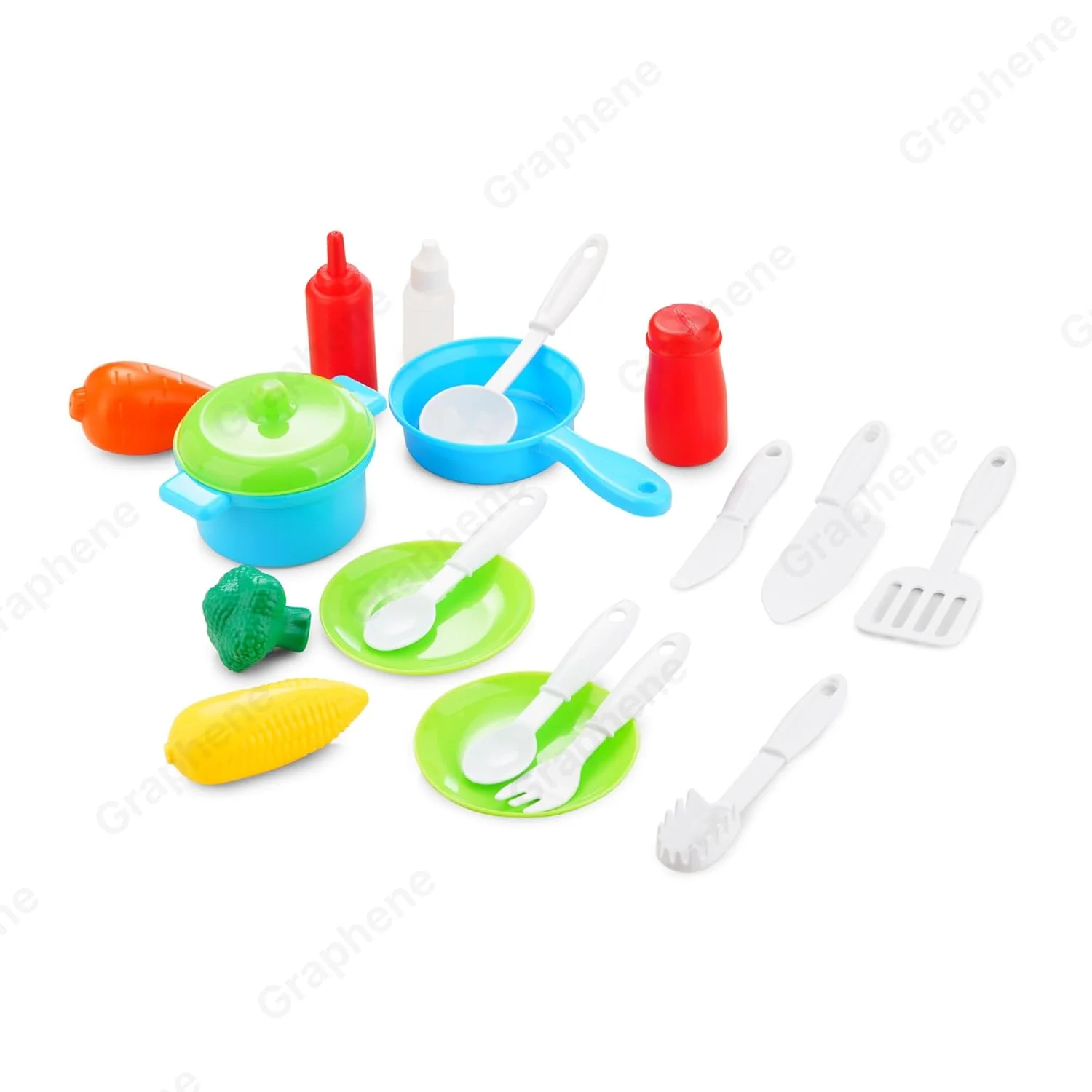 26 Pcs Mini Kitchen Play Set Realistic Sound Light,Smoke,Play Food, Cooking Stove with Steam for Toddlers Chef Role Play Toy Kitchen Accessories Set for Kids - Image 6