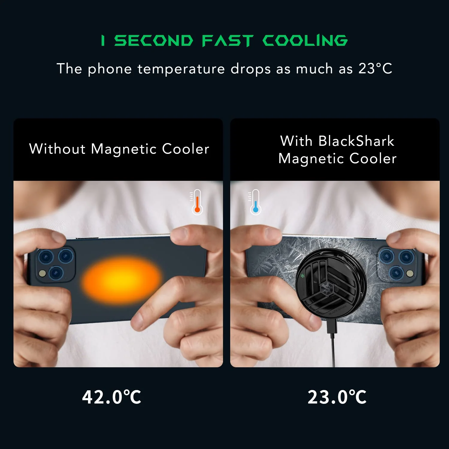 Black Shark Phone Cooler Magnetic Cooler, iPhone 11 12 13 14 Series MagSafe Compatible, Cell Phone Cooling Fan Portable Phone Radiator Cooling Fan, Gaming Semiconductor Cooling for Android/Tablet/iPad - Image 5
