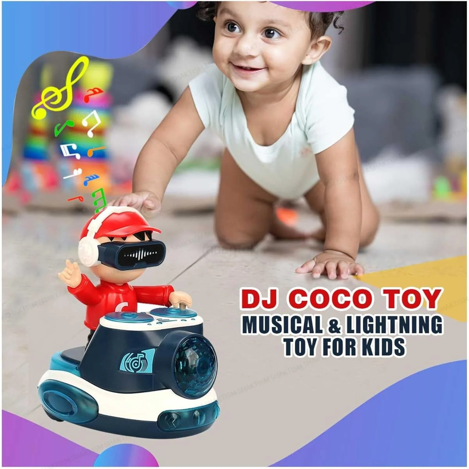 DJ Coco Musical Toy with LED Lights, Bump & Go Action, Moving Tyres, Sound Effects for Kids - Image 4
