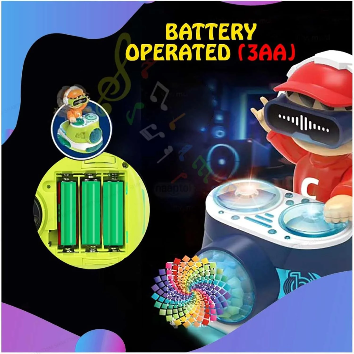 DJ Coco Musical Toy with LED Lights, Bump & Go Action, Moving Tyres, Sound Effects for Kids - Image 6