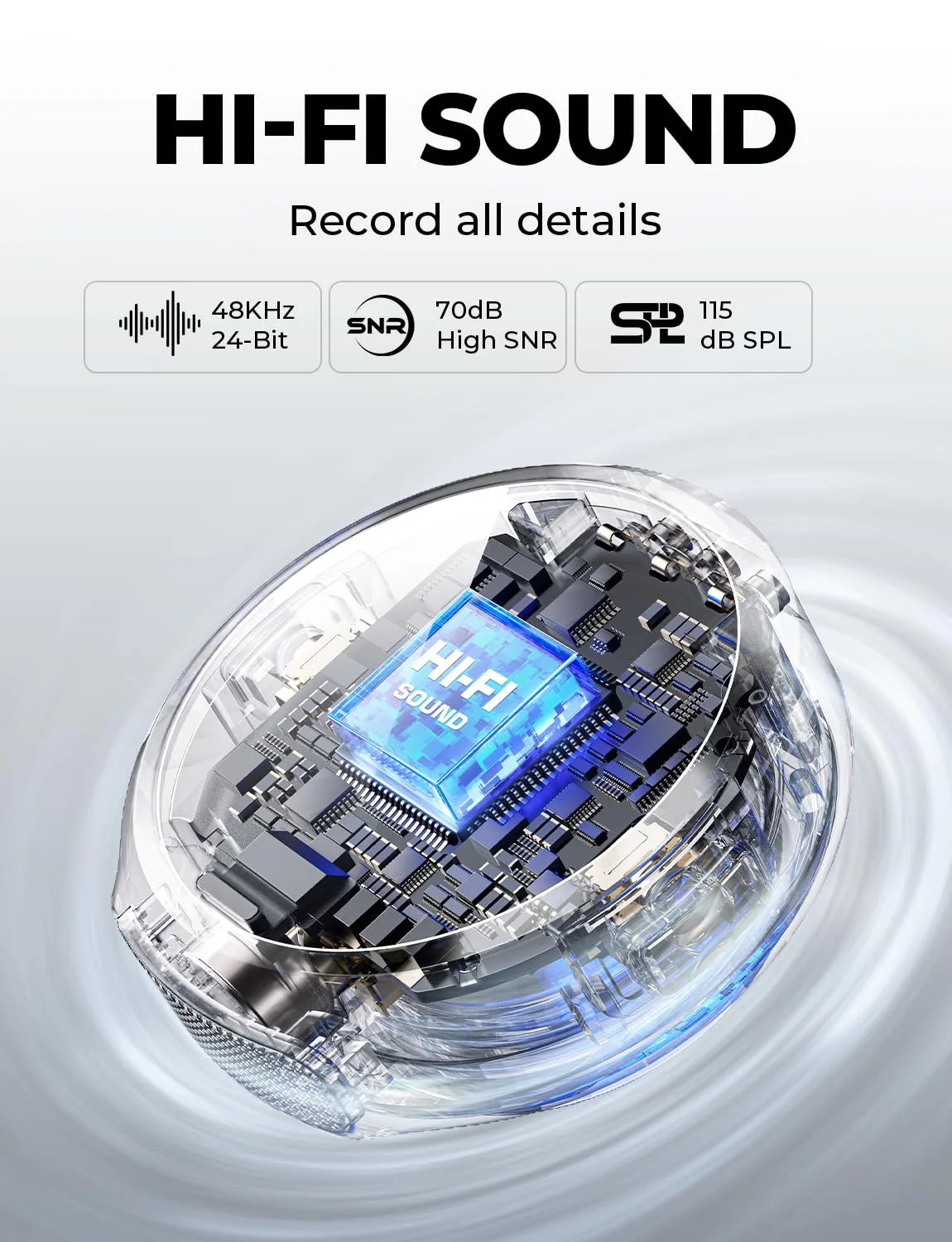 HollyLand Lark M2 Wireless Microphone for iPhone/Camera/Android/PC, 48kHz/24-bit High Fidelity Audio, 300m Range, Noise Cancelling, 40h Use, YouTube, Vlog, Streaming (2TX + 3RX + Charging Case) - Image 6