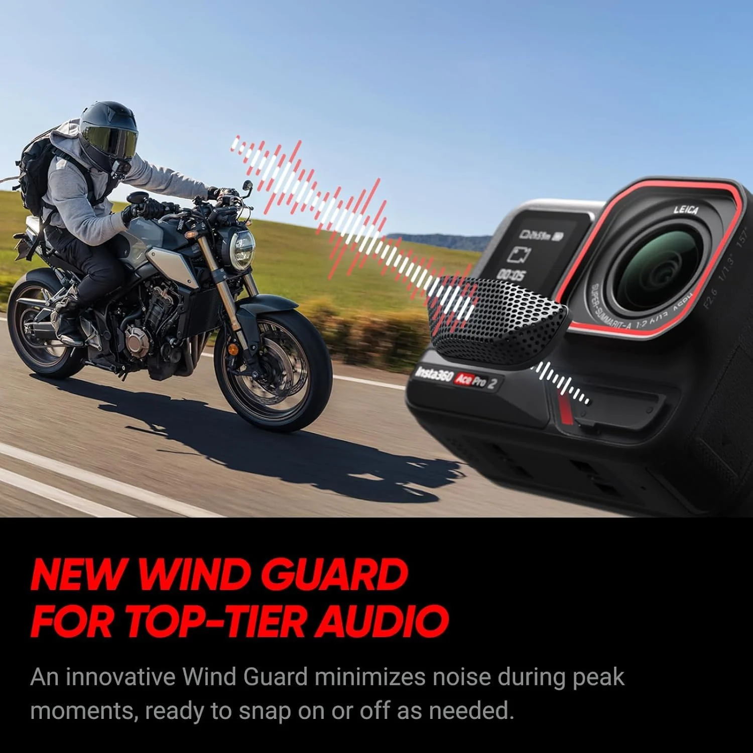 Insta360 Ace Pro 2-8K Waterproof Action Camera Co-Engineered with Leica, Flagship 1/1.3" Sensor, 8K30fps, 4K60fps, 2.5" Flip Screen, AI Noise Reduction, Long Lasting Battery - Image 5