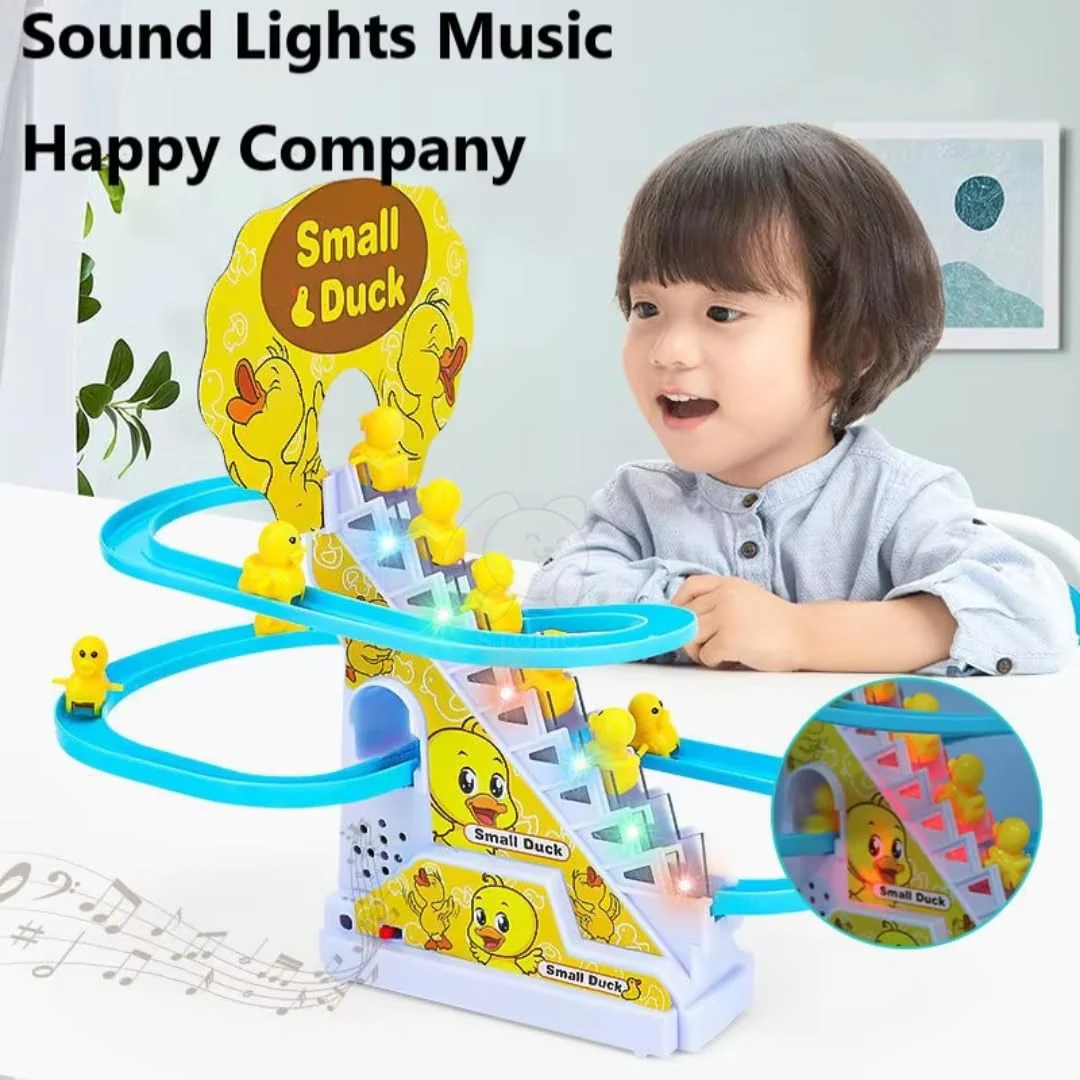 Duck Track Toys for Kids – Stair-Climbing Escalator with Lights & Music, Includes 3 Small Ducks – Interactive Duck Track Slide Toy – Perfect Toddler Gift - Image 4